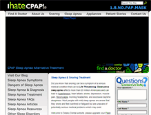 Tablet Screenshot of ihatecpap.com